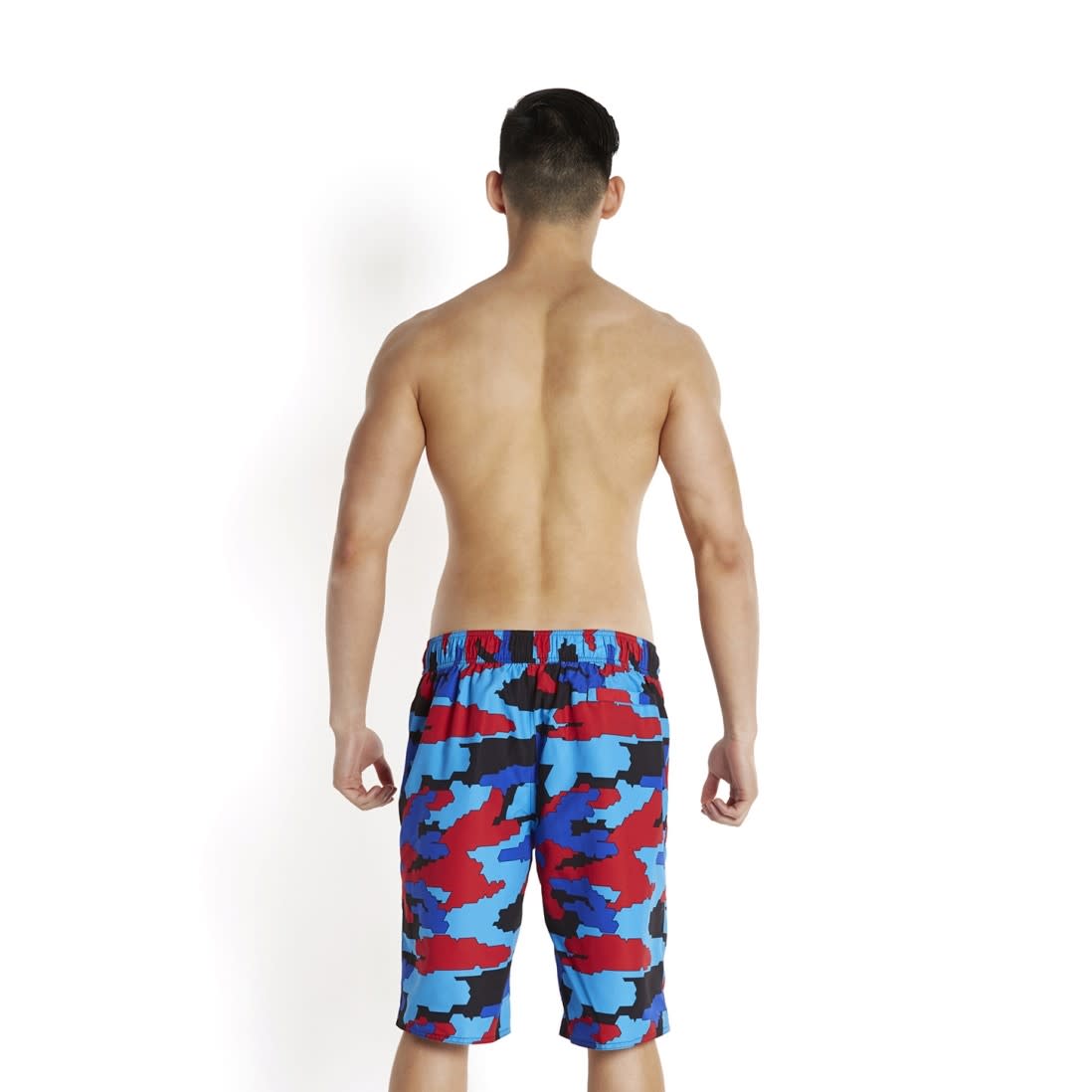 X-Small Speedo Mens Printed Leisure 18-Inch Swimsuit-Camouflage Black/Oxide Grey 