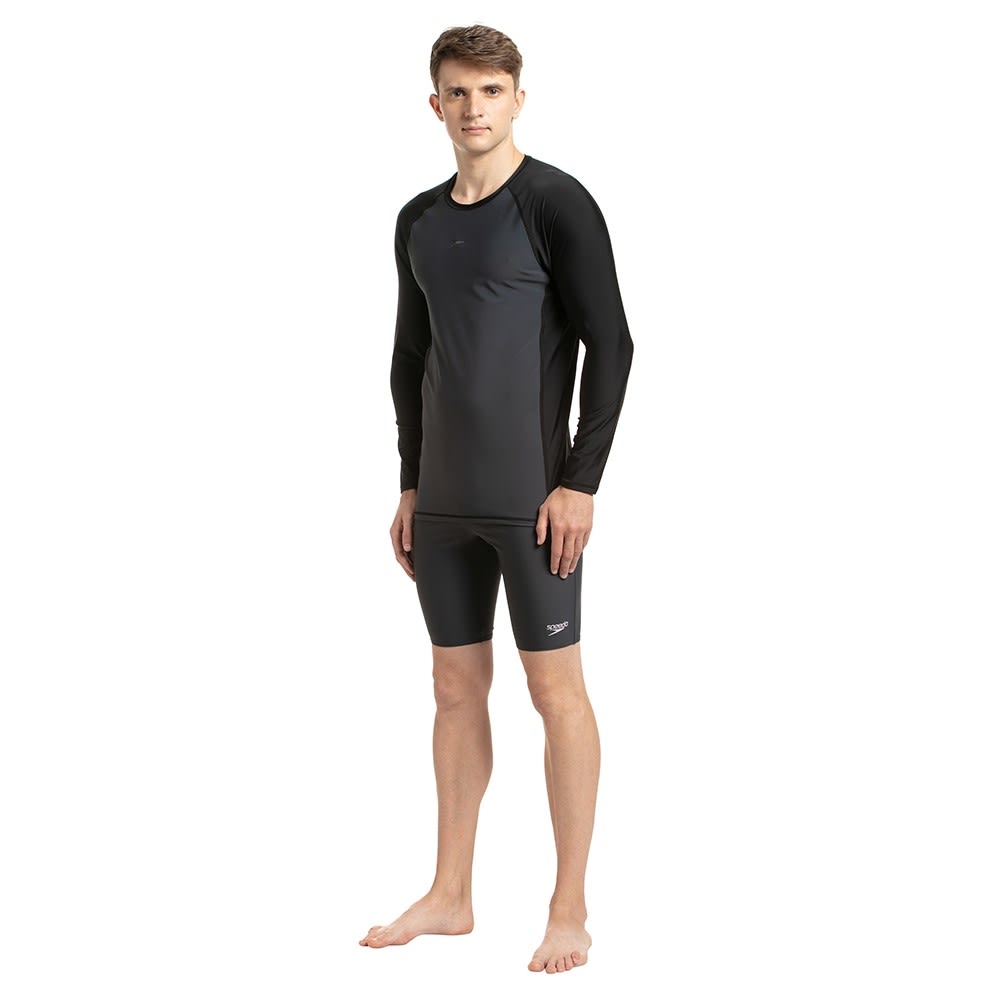 Speedo Men's Uv Swim Shirt Basic Easy Long Sleeve Regular Fit White X-Large 